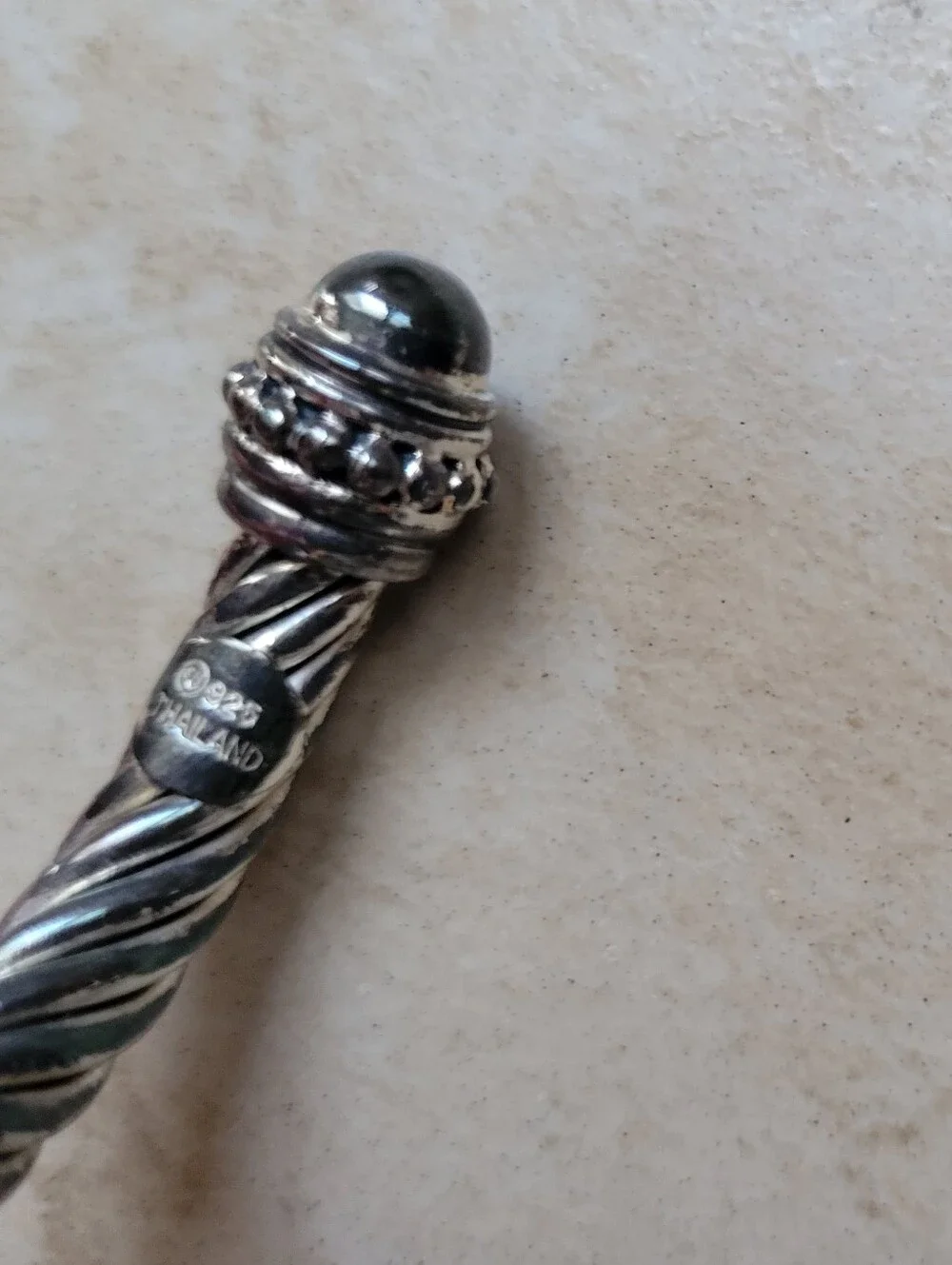 Sterling Silver Twisted Cuff Bracelet - Classic Open Bangle